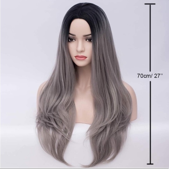 ?Moy 27”Grey Middle part Mix Wig *NWT*? main image 6